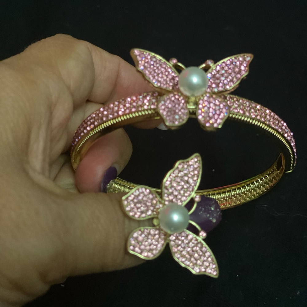 Set ,bangle and rings with gold 18k bath,zirconium and pearls